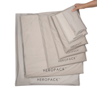 White / Grey Home Compostable HEROPACK Mailers - from packs of 25