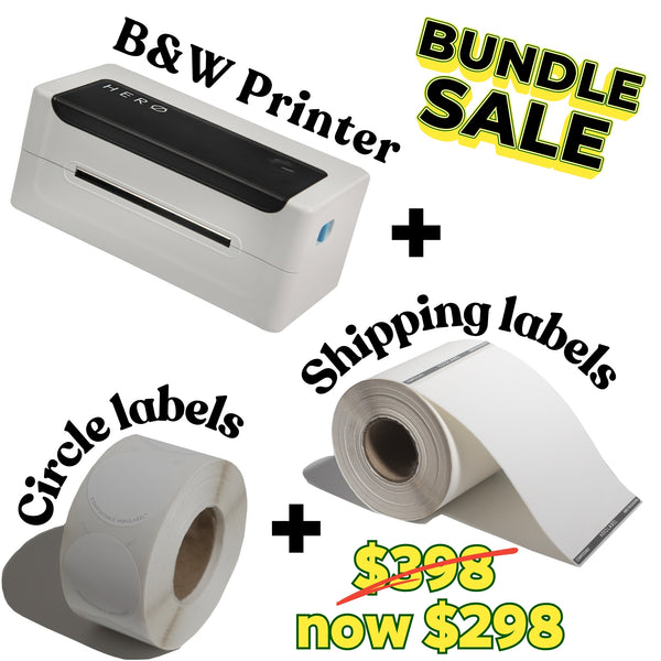 B&W Printer and Labels Bundle (25% OFF LIMITED TIME OFFER)