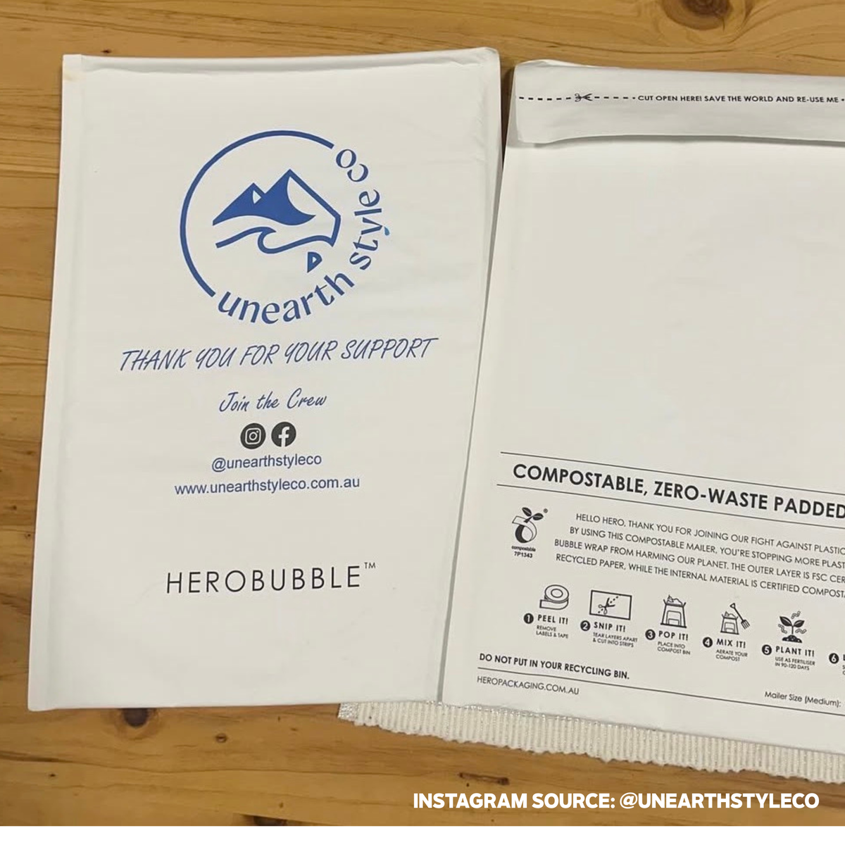 White Padded Compostable & Bubble Mailers | Hero Packaging