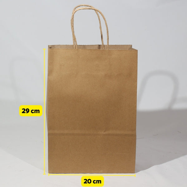 Custom or Plain Paper Shopping Bags - Kraft Brown