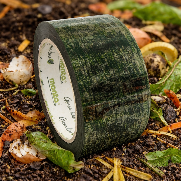 Monta Green Line Compostable Shipping Tape Rolls - Composticky Tape™️