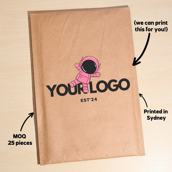 HEROHEX Paper Padded Mailers - 100% Recycled - Custom or Plain - from packs of 25