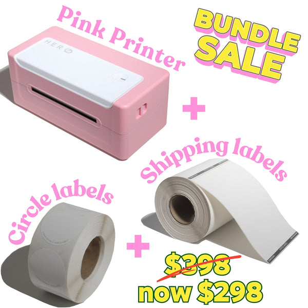 Pink Printer and Labels Bundle (25% OFF LIMITED TIME OFFER)