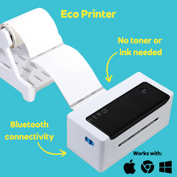 PRE-ORDER - HERO Shipping Label Thermal Printer HZD950-PRO  (Black and White) - USB and Bluetooth Direct Thermal 300DPI