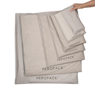 White / Grey Home Compostable HEROPACK Mailers - from packs of 25