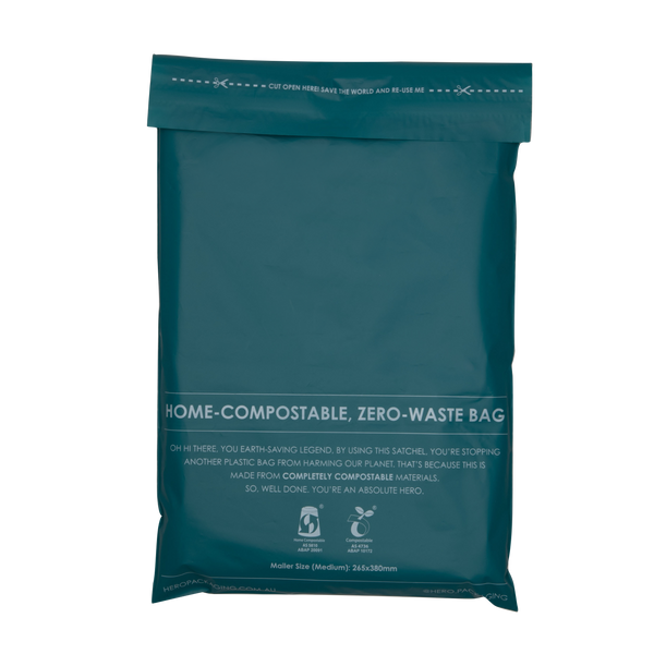 Teal / Green Home Compostable HEROPACK Mailers - from packs of 25