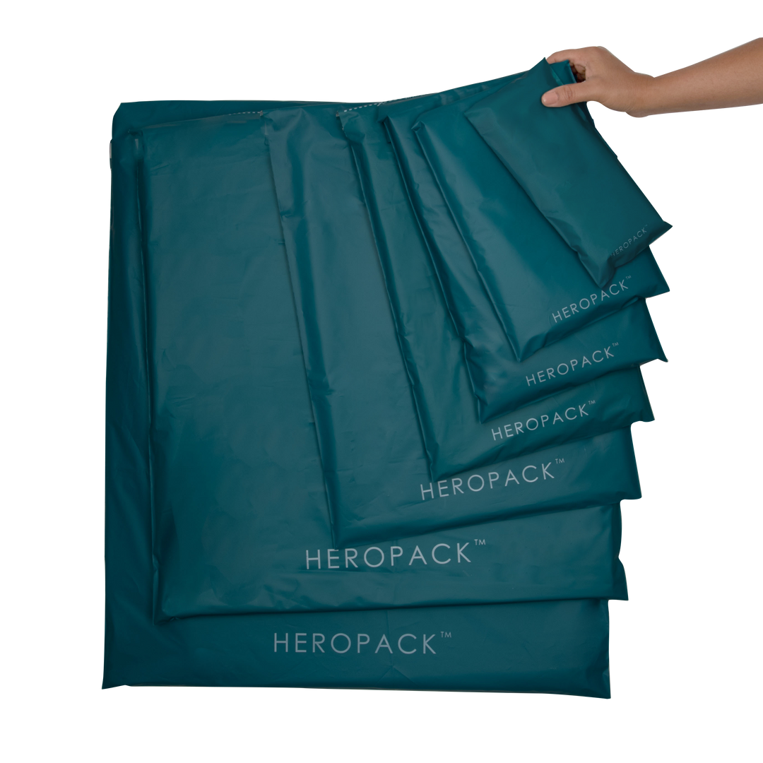 Home Compostable Teal Green Shipping Mailers Hero Packaging
