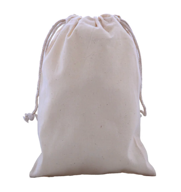 HERO Calico Drawstring Dust Bags - Custom or Plain - made with Recycled Cotton