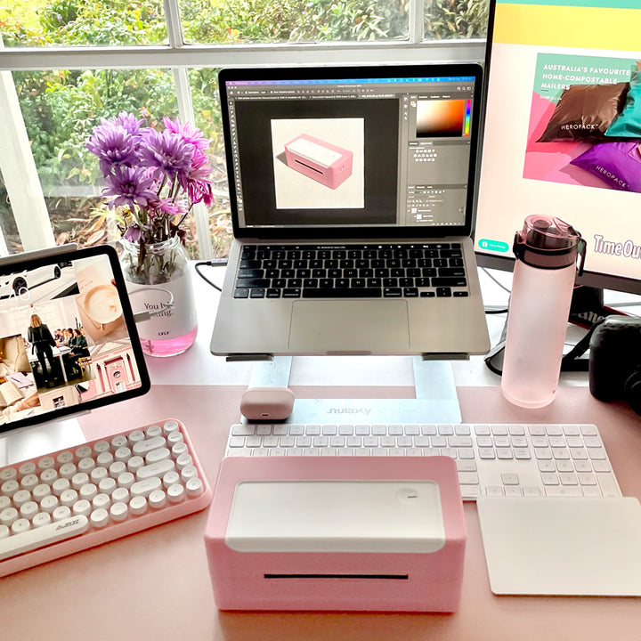 Purchase Pink Direct Thermal Label Printer Hero Packaging