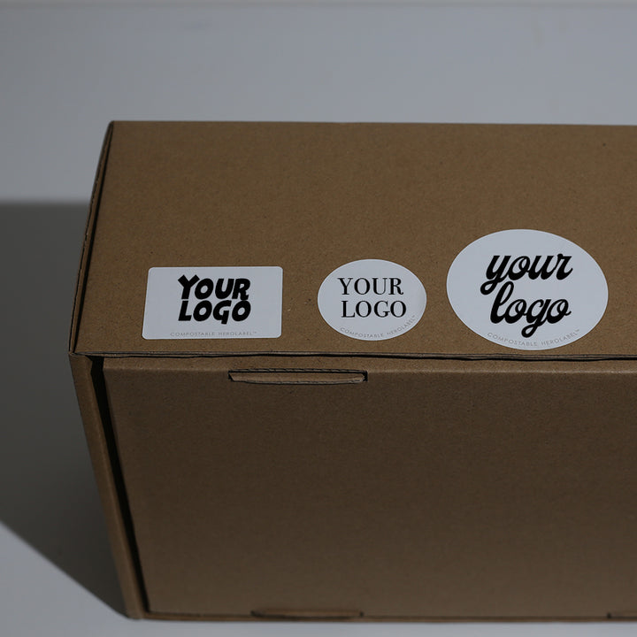 HEROLABEL - Circle Compostable Stickers (Direct Thermal) - White or Pi ...